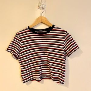 BRANDY MELVILLE striped cropped tee shirt
